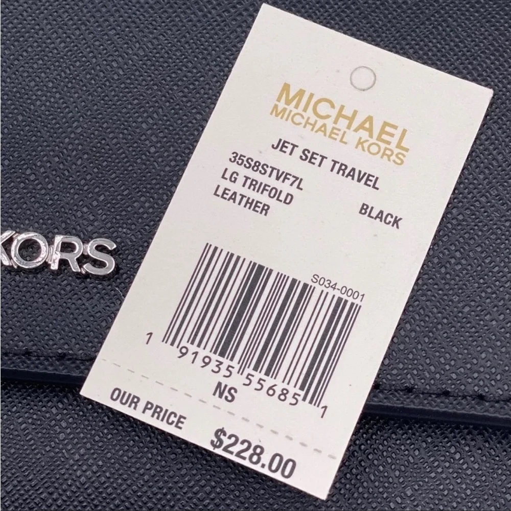 Michael Kors Trifold Wallet Black Silver